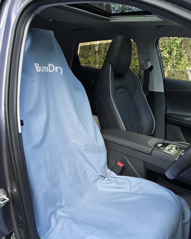 BumDry Car Seat Towel Cover - Blue