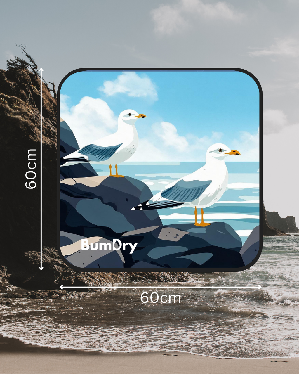 BumDry Outdoor Sit Mat - Seagulls