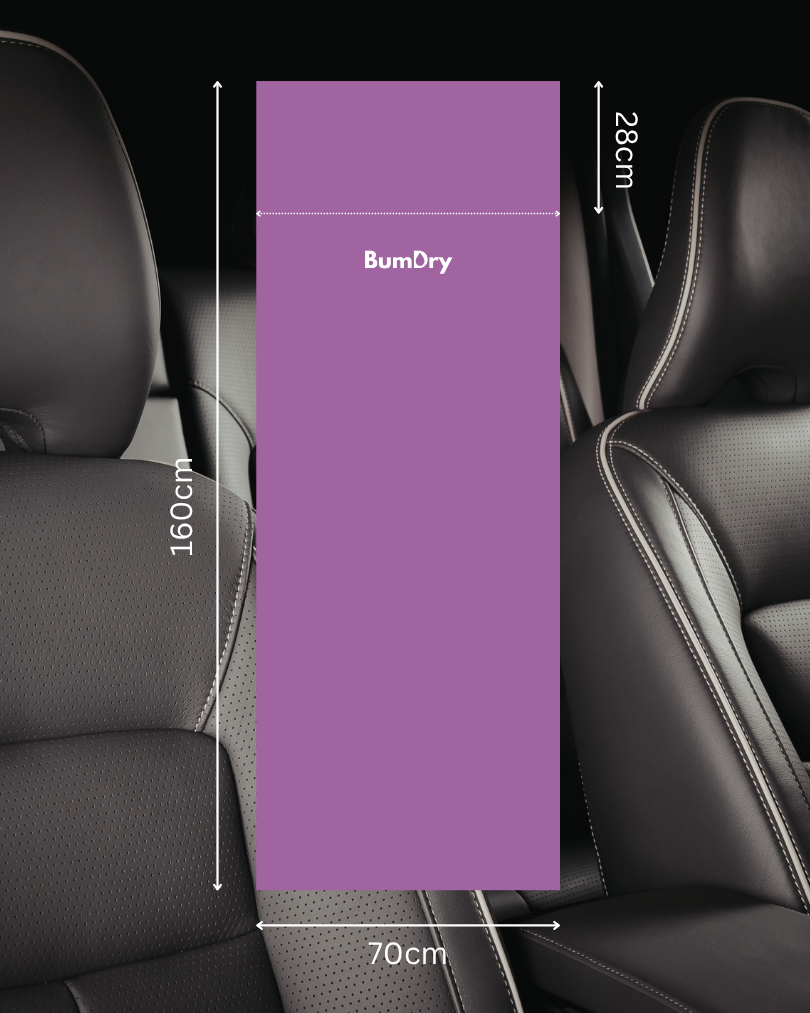 BumDry Car Seat Towel Cover - Purple