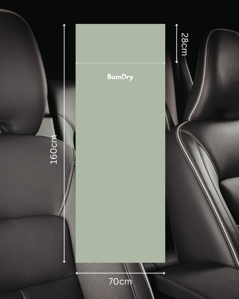 BumDry Car Seat Towel Cover - Green